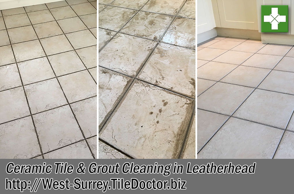 Ceramic Tile Grout Before After Cleaning Leatherhead