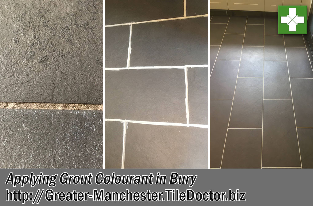 Slate Affect Porcelain Floor Before After Restoration Bury