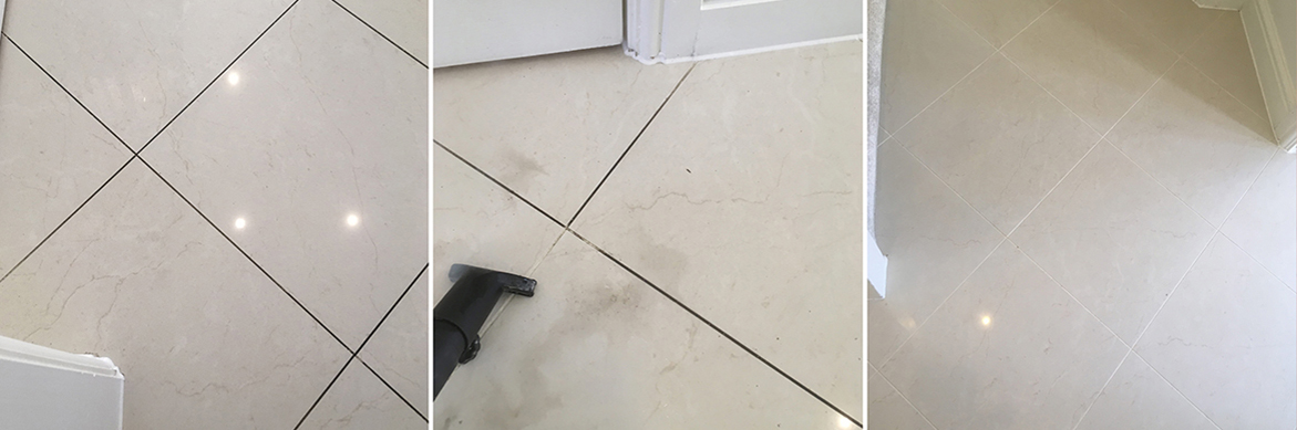 Ceramic Floor Tile Grout Before and After Cleaning Wilmslow