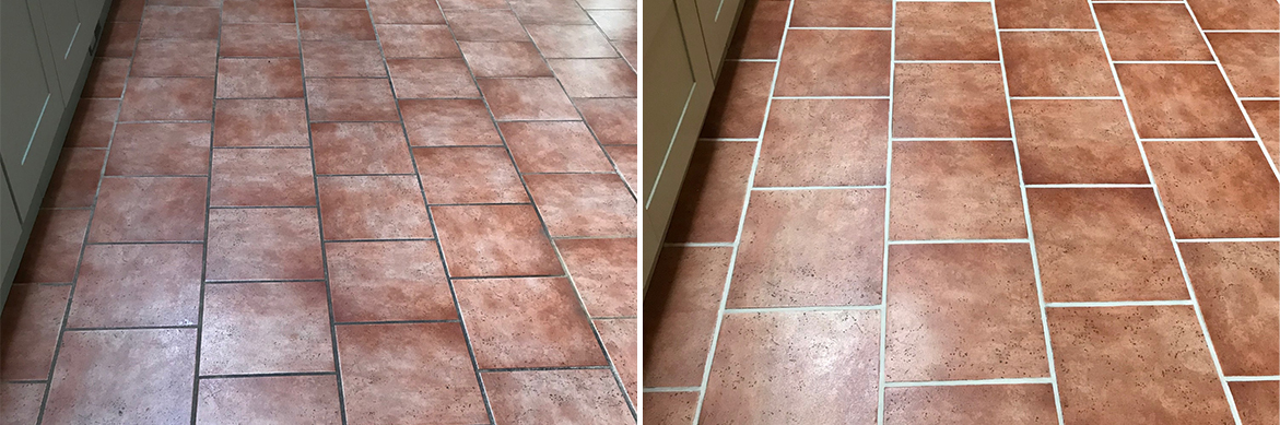 Sandstone Floor Grout Before After Restoration Ulverston