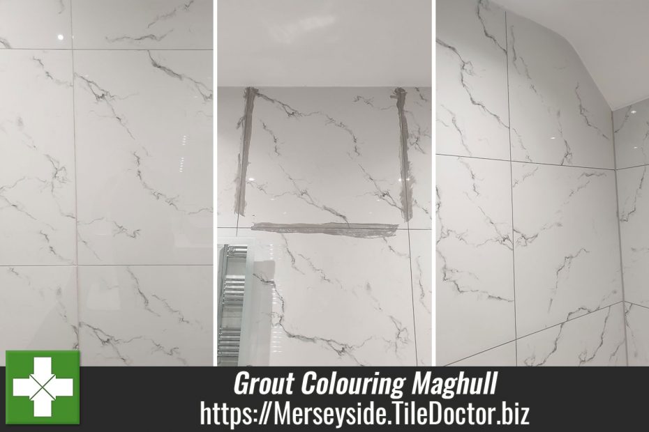 Porcelain Tiled Wall Grout Recoloured Maghull Liverpool