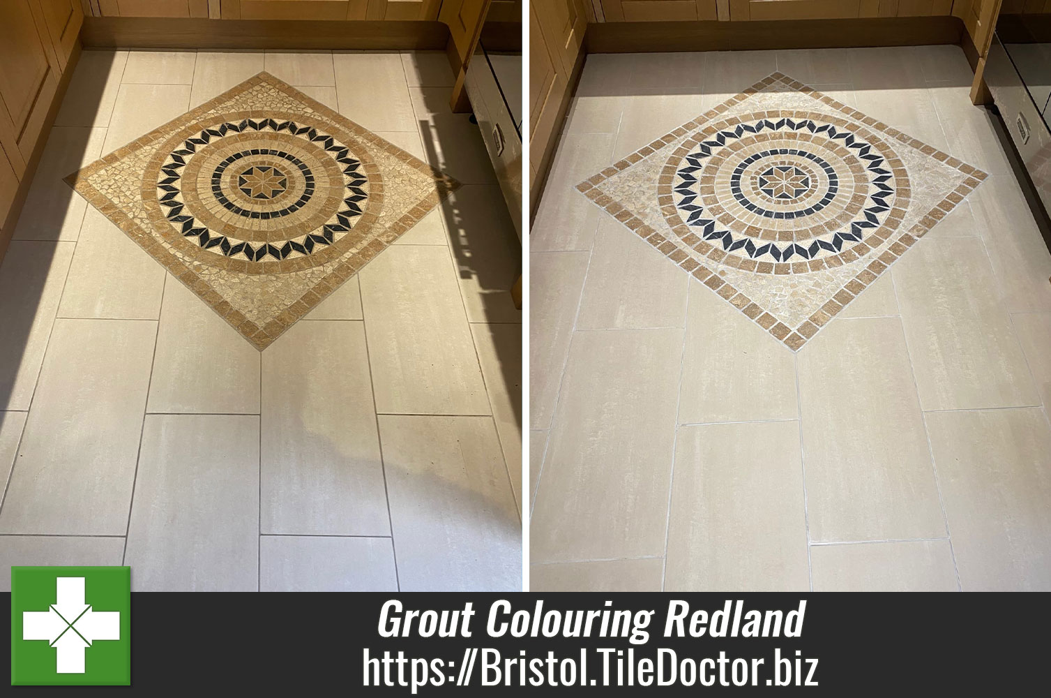 Discoloured Ceramic Floor Tile Grout in Redland Bristol